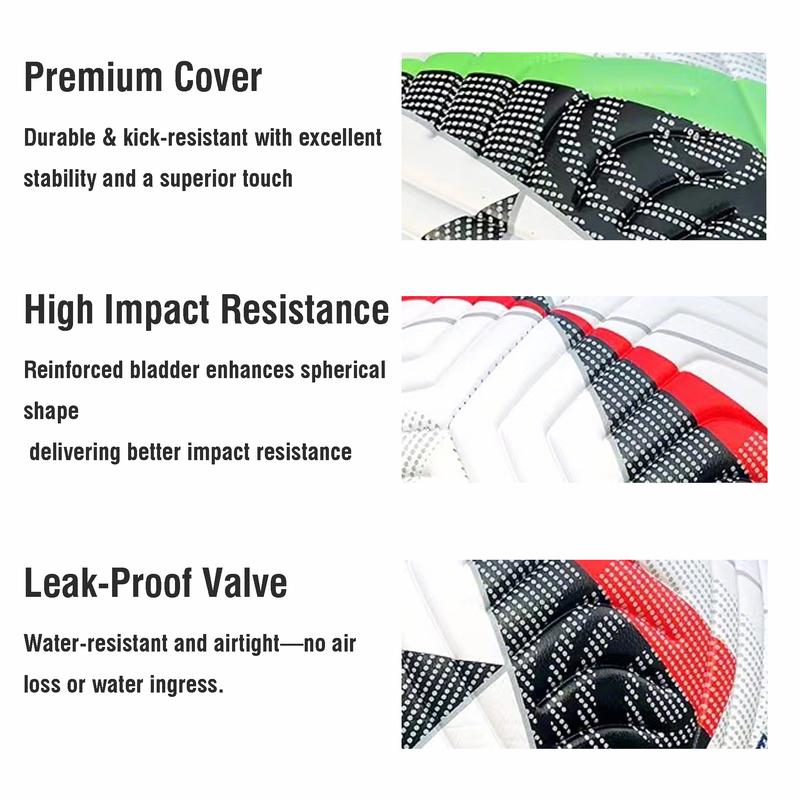 Size 5 Soccer Ball Football Durable PU Leather Set Machine Stitched for Training & Entertainment Perfect Gift for Boys Men