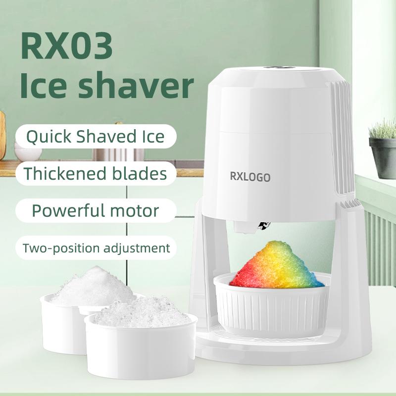 Snow Cone and Shaved Ice Machine: Adjustable 2 Textures Portable Electric, White Powerful Motor Two Position Adjustment, Surprise for Christmas Xams Halloween Party