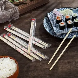 YAOKO 25 Pairs Disposable Chopsticks, Individually Packaged Bamboo Chopsticks. Each pack has 2 chopsticks and a toothpick. Tableware Cutlery