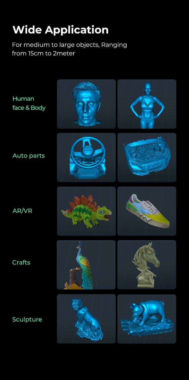 Creality CR-Scan Ferret Pro 3D Scanner with 0.1mm Accuracy, WiFi 6, Anti-Shake 3D Imaging, 24-Bit Color, Scan Black/Metal, Portable, Low Power