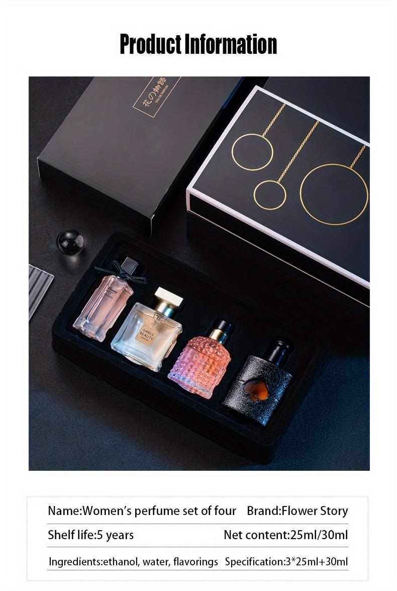 Flower Story Perfume 4-in-1 Gift Box Fresh and Long.lasting Light Fragrance Perfume Set