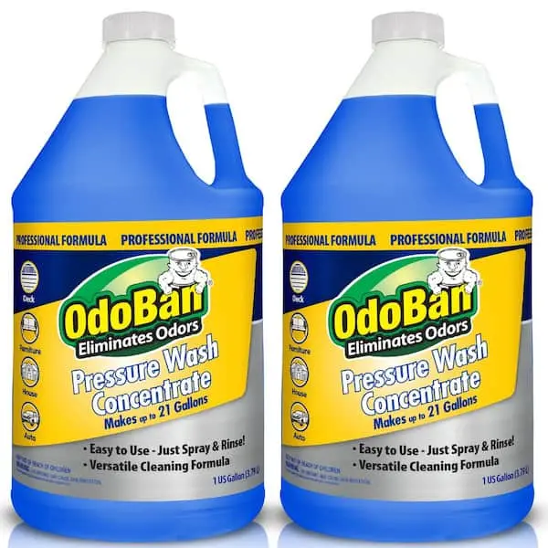 OdoBan 1 Gal. Pressure Wash Concentrate for Siding, Driveway, and Concrete Cleaning (2-Pack) - Professional Formula - Sidewalks