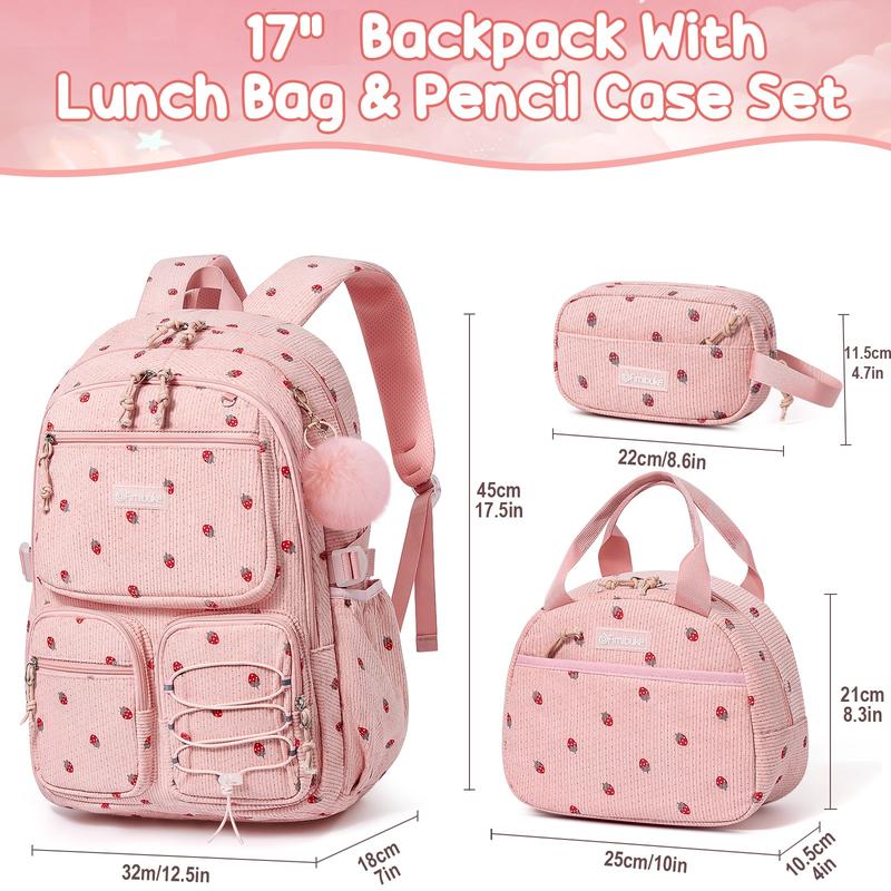 Fimibuke Waterproof 3 PCS Backpack Set with Lunch Bag & Pencil Case – Lightweight School Bag Bookbag for Girls and Boys , Ideal for Elementary Middle High School Students dealsforyoudays