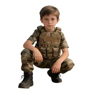Boys Kids Camo Tactical Vest Breathable Durable Woven Material Multi-Pocket Military Role Play Airsoft Vest for Outdoor Play & Costume helmet fishing bucket Cycling football drip accessories mini shin guards tactical accessories tactical stuff for men