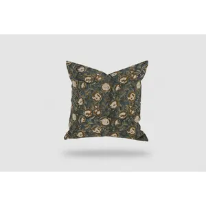 Gabriella Botanical Print Deep Teal Pillow Cover