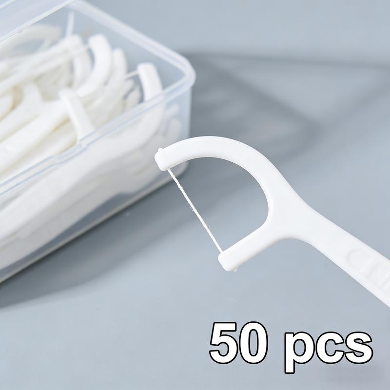 String Floss Handle Dental Floss Picks with Wide Handle – 150 Pieces per Box, Tight Teeth ...