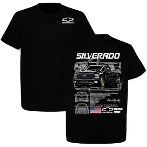 Chevrolet Silverado T-Shirt – Classic Chevy Truck Graphic Tee, American Muscle Pickup Top Menswear Car Enthusiast Gift For Men, Father's Day, Full Size, Full Color.