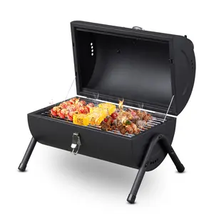 Portable Charcoal Grill with Built-in Thermometer - Compact Tabletop BBQ for Camping, Backyard & Tailgating