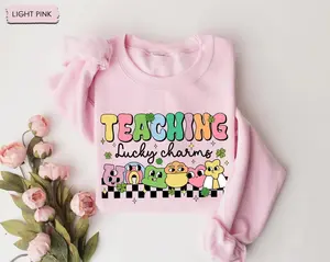Teacher St.Patrick's Day Sweatshirt, Teaching Lucky Charms Shirt, Lucky Teacher, Women St Patty Day Crewneck, Shamrock Teacher, Teacher Gift