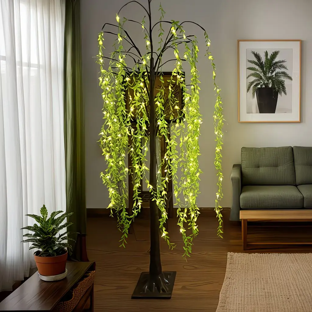 4ft/5ft/6ft Charming LED Weeping Willow Lights - USB-Powered Artificial Floor Lamps, Ideal for Home Decor, Holiday Occasions, Room Decor