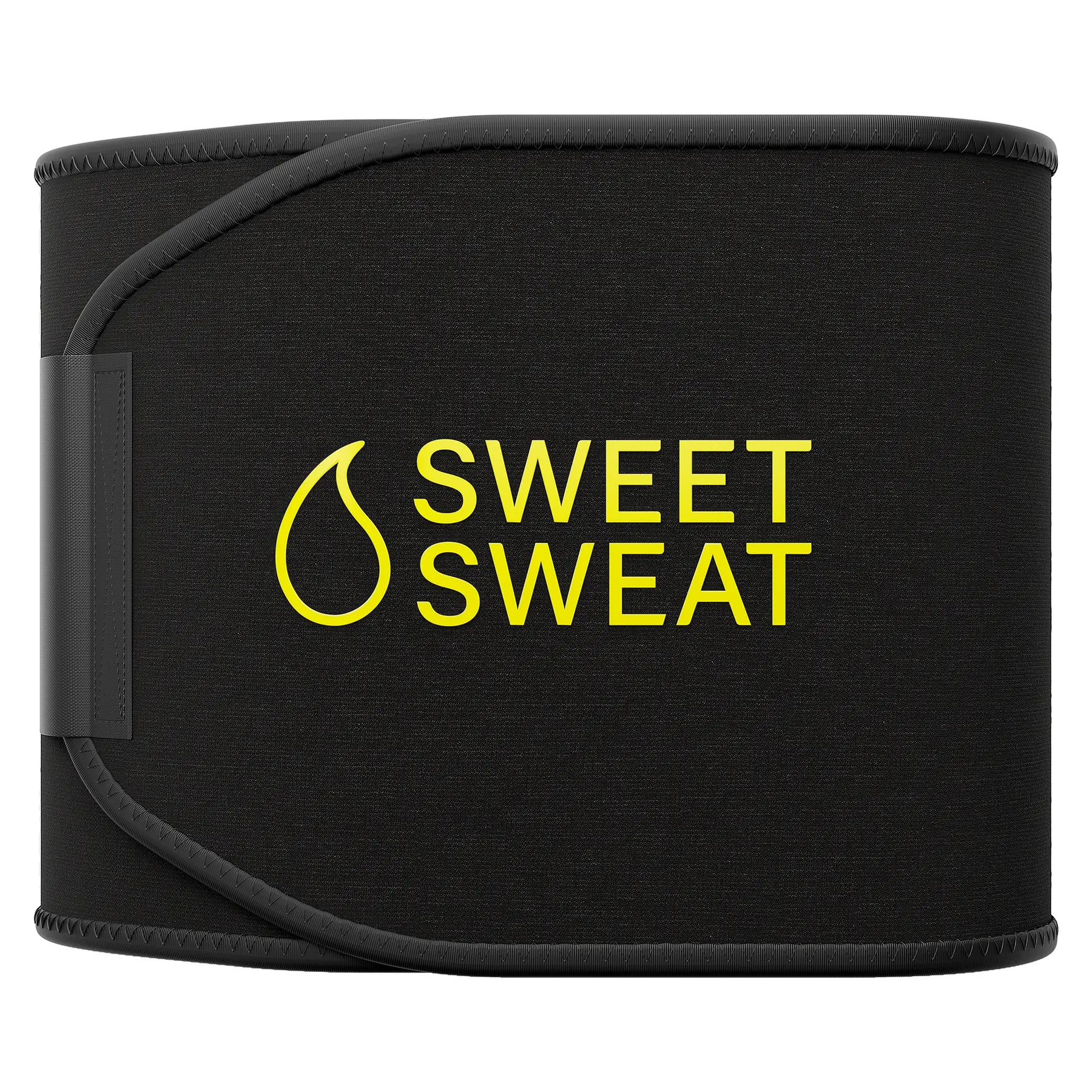 Sweet Sweat Ab Trainer for Women and Men - Sweat Band Waist Trainer Belt for High Intensity Training and Gym Workouts, 5 Adjustable Sizes - Black/Yellow