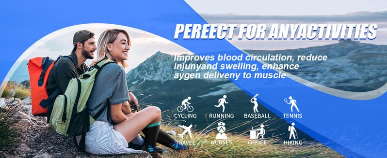 8 Pairs Compression Socks for Women & Men, Fashionable  Knee-High Socks for Walking, All Seasons,Unisex, Support Sock