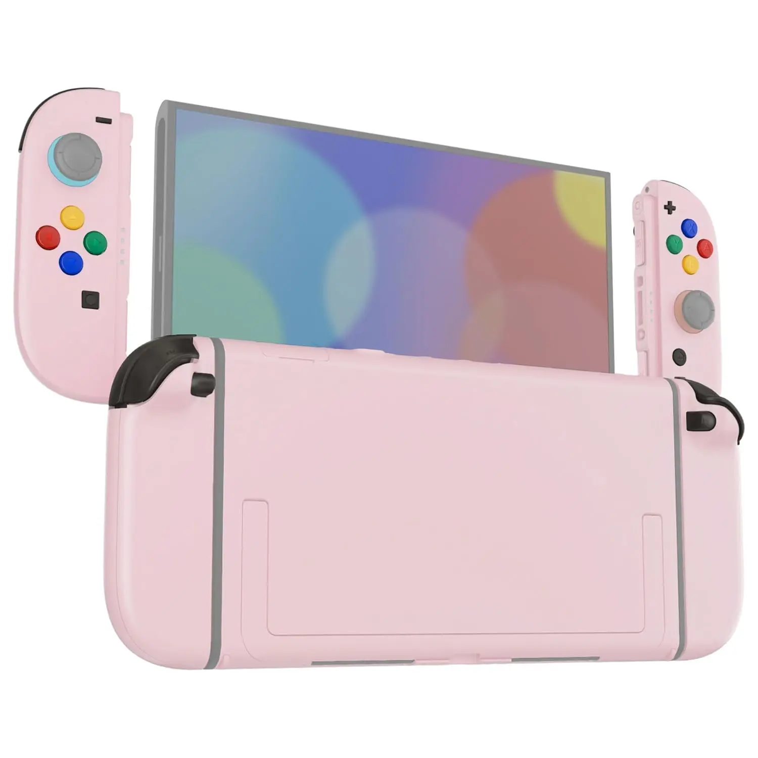eXtremeRate DIY Replacement Shell Buttons for Nintendo Switch 2, Full Set Rear Back Plate Controller Housing with Button for Switch 2 Console & Joycon 2 - Deluxe Version - Cherry Blossoms Pink