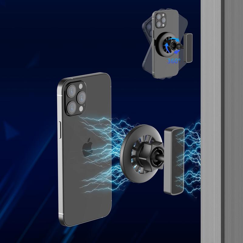 Magnetic Phone Holder for Gym Workouts, 360° Adjustable Phone Mount Compatible with iPhone 12-17 Series, Portable Fitness Accessory for Men & Women