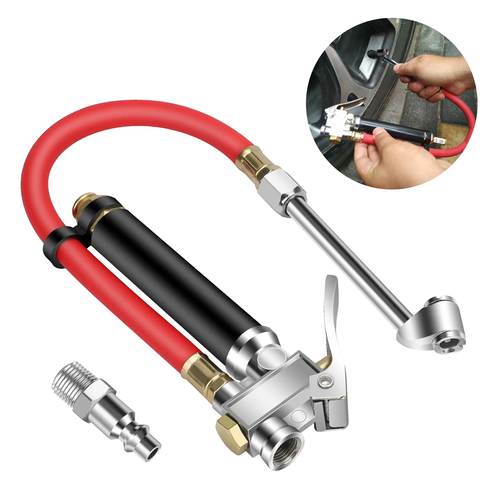Portable Tire Inflator with Pressure Gauge - 10-120 PSI Heavy Duty Air Machine with Digital Pressure Gauge,Tire Valve Tools,for Car Bike Motorcycles Truck