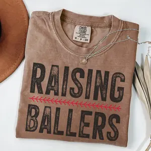 Comfort Colors Baseball Mom Shirt Raising Ballers Shirt Funny Mama Shirt Baseball Season Softball Mom Funny Baseball Shirt Game Day