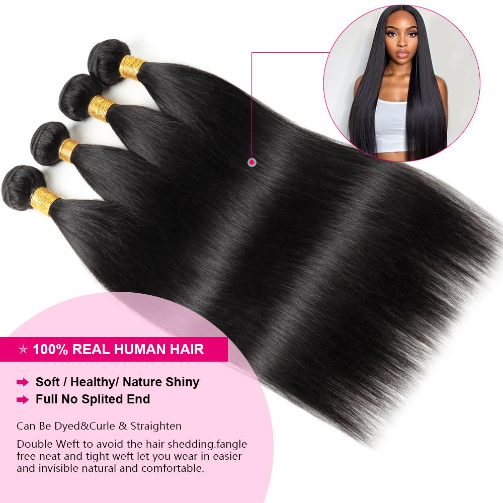 Body Wave Human Hair Quick Weave Bundles with 2x6 Closure 30inch Straight Sew In Hair Extensions Brazilian Hair Bundles 3 Bundles with 4x4 Closure Body Wave Human Hair Quick Weave Bundles with 2x6 Closure 30inch Straight Sew In Hair Extensions Brazilian Hair Bundles 3 Bundles with 4x4 Closure