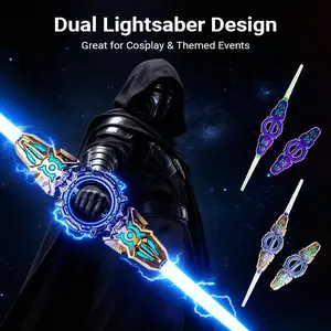 Light Up Sword, Retractable 24 Light Color Sword, Fire Spin Sword Double-Edged For Cosplay Costume