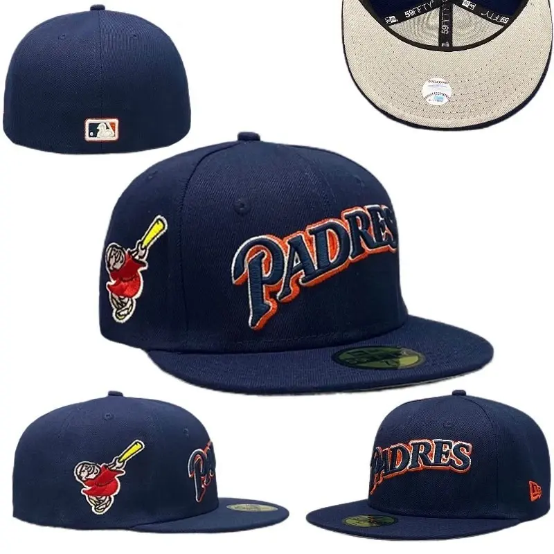 San Diego Hip Hop Baseball Cap Fully Closed Fitted Hat Adult Unisex