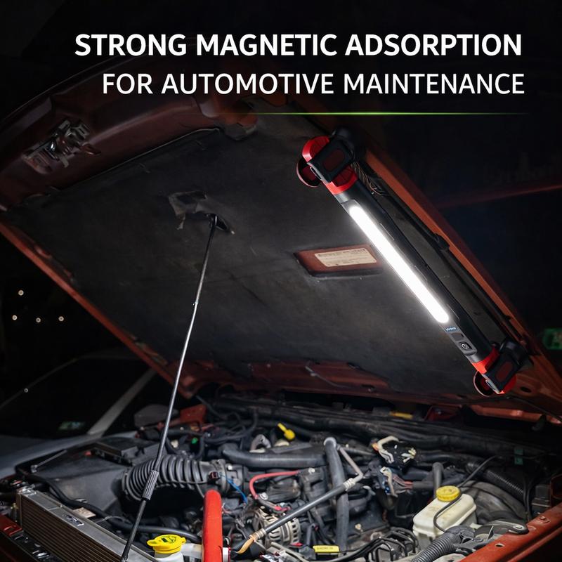 3000LM Rechargeable Magnetic Work Light, 3000mAh/5200mAh Battery Options, Underhood LED Bar with Dual Magnet Bases & Hanging Hook, Waterproof Cordless Trouble Light for Car Repair, Garage, Jobsite, Emergency  — Gift for Dad/Husband/Boyfriend