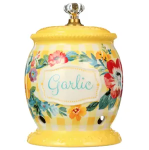 Sweet Romance Ceramic Garlic Keeper with Lid