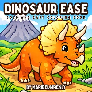 Dinosaur Ease: A Bold and Easy Dinosaur Coloring Book with Simple Prehistoric Designs for Relaxation and Fun (Whimsy Escapes: A Calming Coloring Journey)