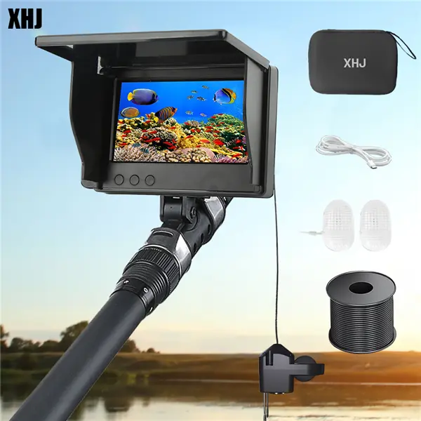 XHJ Portable Underwater HD Fishing Camera with 4.3 In Screen - IPX8 Waterproof, Fish Finder Fishing Accessories for Aquariums, Outdoor Fishing - Ideal Summer Gift for Anglers, Live Scope For Fishing, Hd Video，Back-to-School Gifts