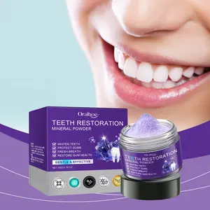Purple Teeth Restoration Mineral Powder, Mineral Tooth Powder, Dental Restoration Mineral Effective in Strengthening Teeth and Gums for Daily Use 50g