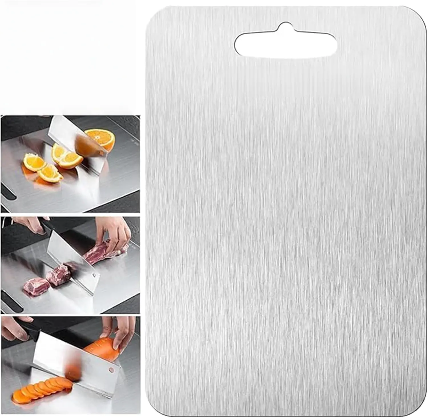 1 PCS Cutting board Titanium alloy Titanium alloy cutting board Double-sided food-grade titanium alloy cutting board, suitable for cutting meat, fruits and vegetables