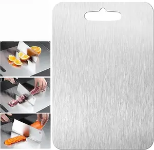 1 PCS Cutting board Titanium alloy Titanium alloy cutting board Double-sided food-grade titanium alloy cutting board, suitable for cutting meat, fruits and vegetables