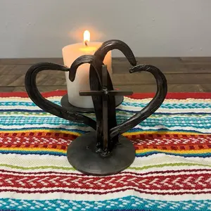 Horseshoe candle holder
