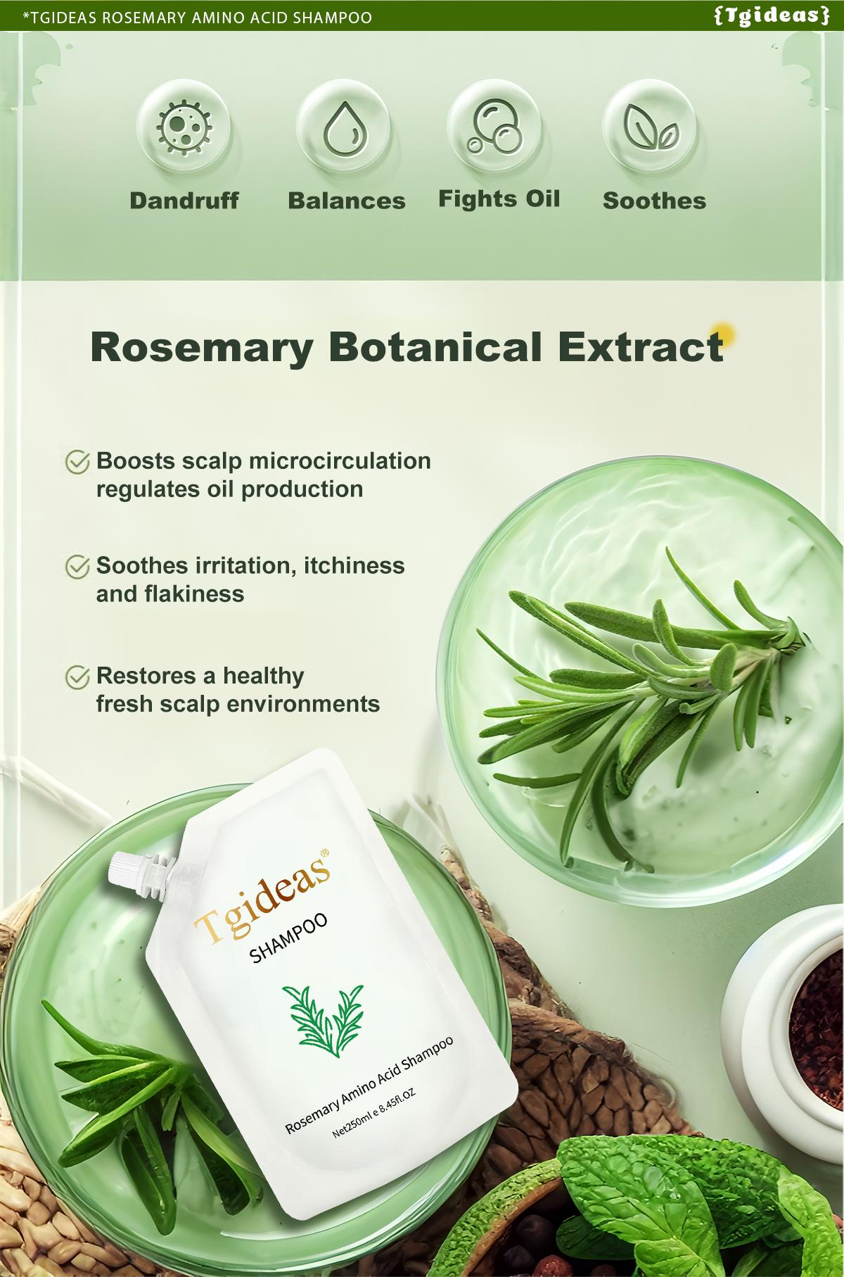 【Buy 1 Get 1 Free】Tgideas Anti-Hair Fall Hair Loss Treatment Shampoo Oil Control Anti Dandruff Haircare Rosemary Zinc PCA Help Hair Growth Amino Acid Hydrolyzed Protein Repair Reduce Hair Loss Scalp Cleanser Conditioner 250ML Gentle Smoother