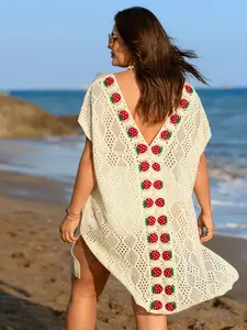 【Tummy control】BLOOMCHIC Plus Size Textured Cut-Out Strawberry Swim Cover-Up [M-6X] 2026 Summer Vibes Swimweek
