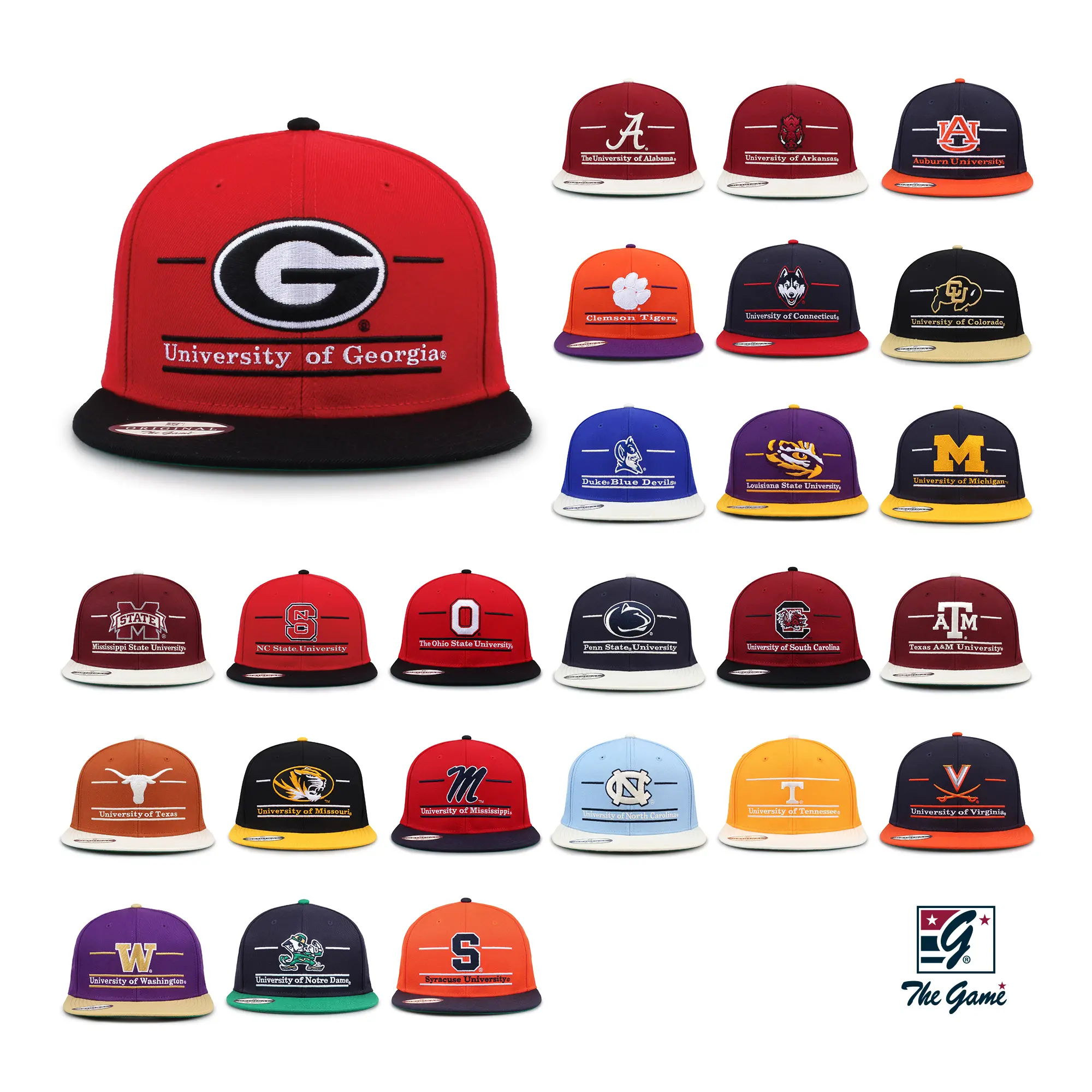 NCAA Men's 90s Retro Football Snapback Hat - Adjustable Cap, Contrast Split Bar Design, University Graphic Hats, Sporty Chic Style, Men's Accessories, Adjustable Fit for Most