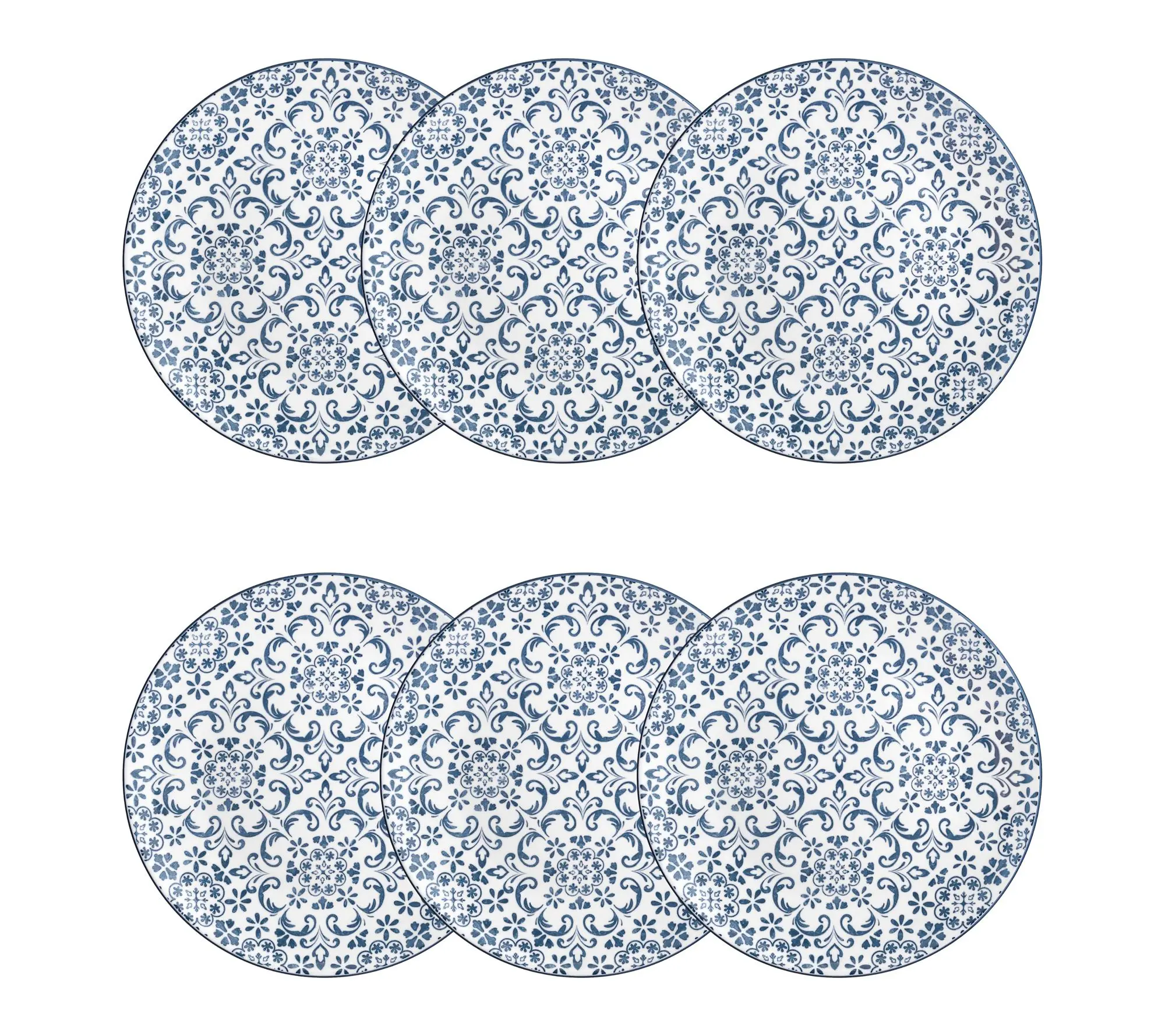 10 Strawberry Street Set of 6 Mediterranean Blue Dinner Plates 10 Strawberry Street Set of 6 Mediterranean Blue Dinner Plates