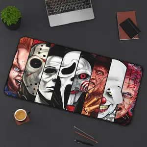 Horror Icons Desk Mat Creepy Movie Gaming Pad Perfect Gift for Horror Fans Anime Desk Mat Horror Desk Mat, Gift Ideas, Gift For Friend
