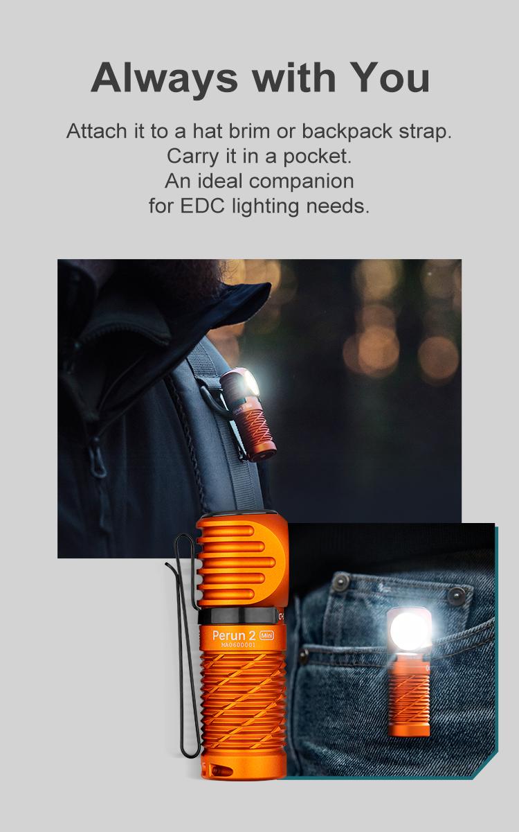 OLIGHT Perun 2 Mini 1100 Lumens Rechargeable Headlamp, Right Angle Flashlight with Headband for Camping, Running, Outdoor