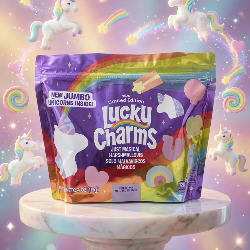 Lucky Charms Cereal Candies - 1.5oz Default Size Sugar-Base Bites, Sweet-Flavored Trans Fat-Free Novelty Treat for Fans, Party Snacks