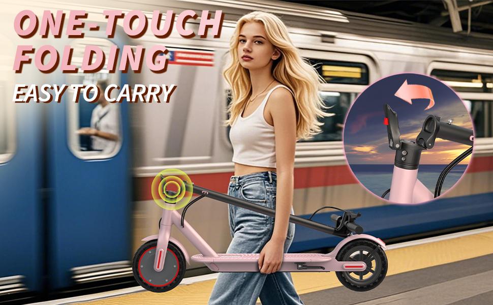 Electric Scooter – 19 MPH Max Speed, 350W Motor, Adults Teens, 8.5" Honeycomb Solid Tires,  Foldable Design, Dual Braking System, smart app control, foldable commuter scooter, Long Range Commuter