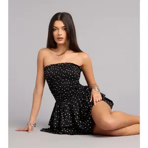 Cute Entrance Polka Dot Ruffle Skater Dress