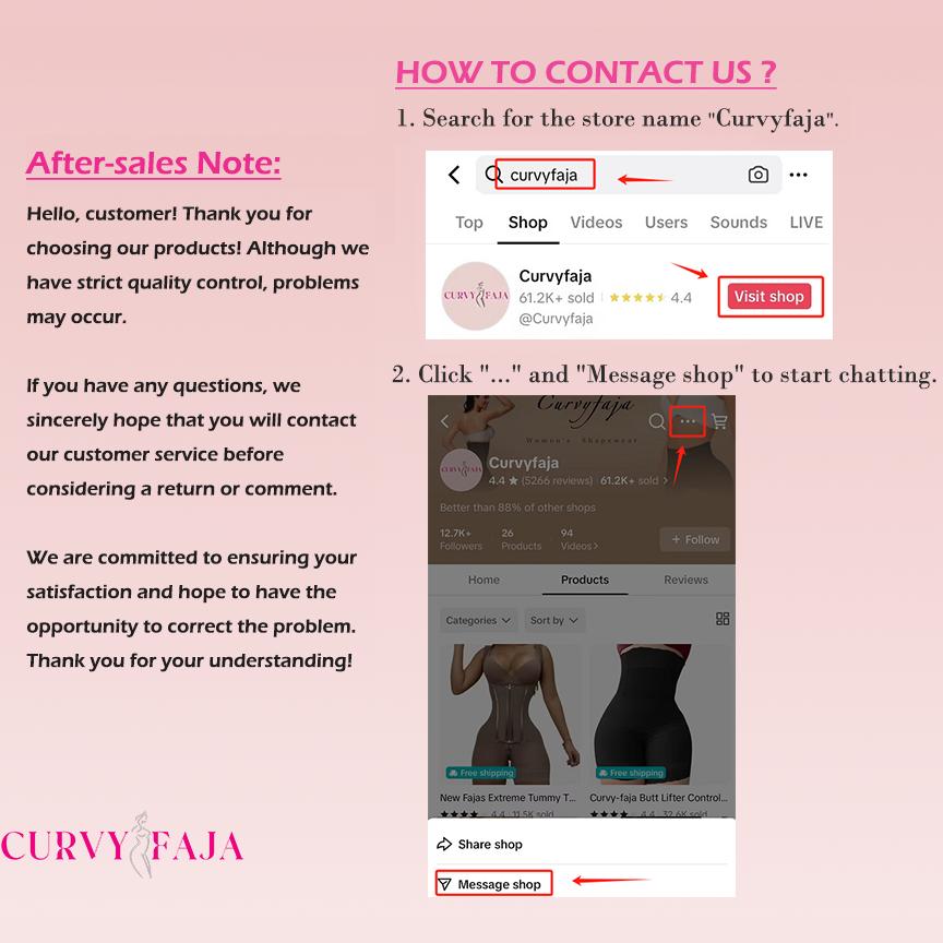 Curvyfaja Shapewear for Women Tummy Control Body Shaper Butt Lifter Faja Plus Size with Zipper Crotch