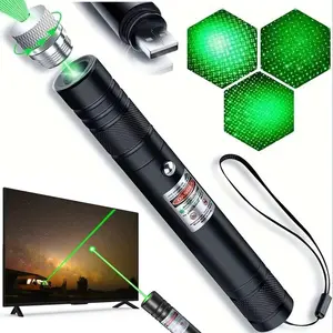 USB Rechargeable Green Light Presentation Pointer – Portable Aluminum Alloy Teaching Tool for Classroom, Office & Meetings