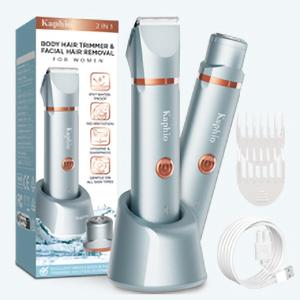 Kaphio Electric Bikini Trimmer for Women: 2 in 1 IPX7 Waterproof Wet & Dry Use Body Electric Shaver Razor - Rechargeable Hair Removal Kit Comfort Kaphio Electric Bikini Trimmer for Women: 2 in 1 IPX7 Waterproof Wet & Dry Use Body Electric Shaver Razor - Rechargeable Hair Removal Kit Comfort