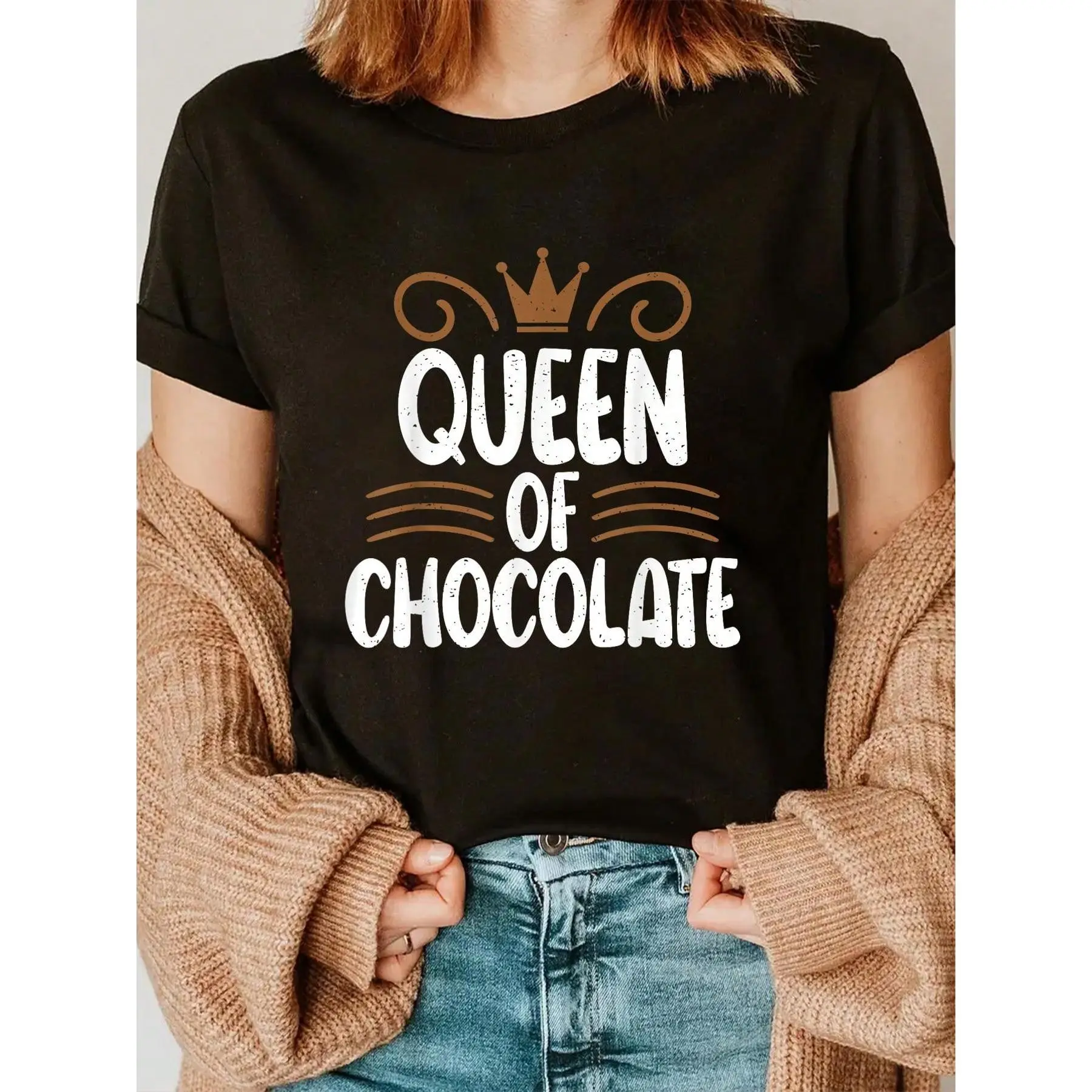 100% Cotton Chocolate Lover Queen Of Chocolate T-Shirt
