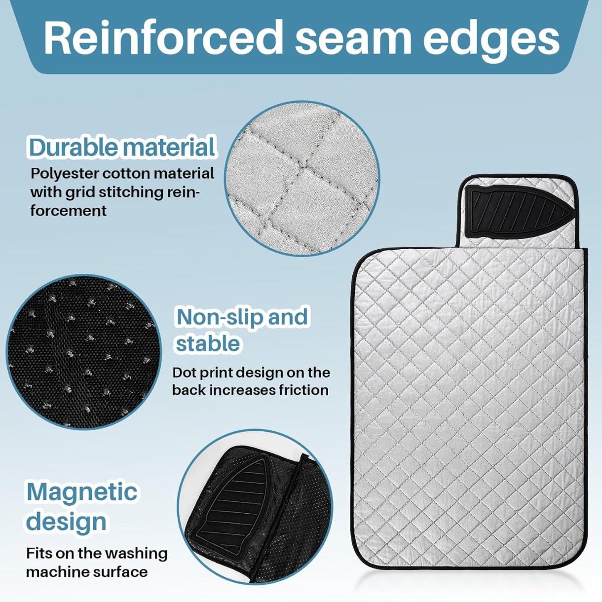 Magnetic Ironing Mat - Portable Ironing Board for Table Top, Home, Laundry, Travel, Office, RV