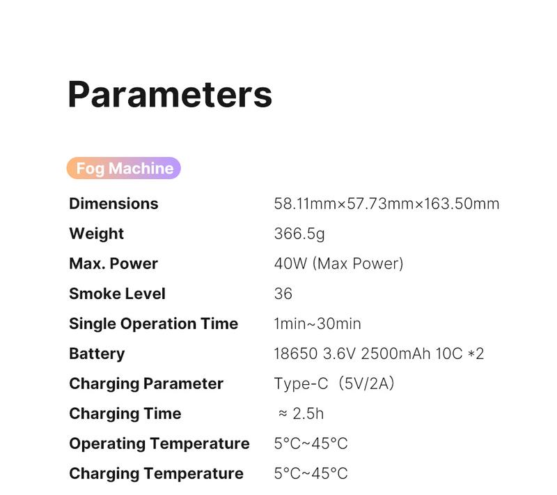 Ulanzi FM01 FILMOG Ace Fog Machine, Portable Smoke Machine with Remote Control Hand-held Fogger for Photography, Outdoor Events, Parties, Stage Effects, Halloween, Disinfection or Weddings