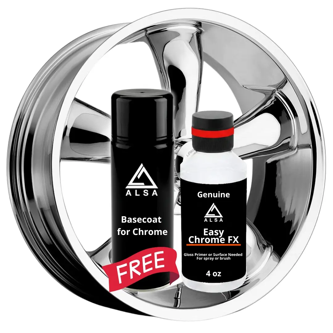 Alsa Chrome Paint 4 oz with FREE 8 oz Basecoat - True Mirror Finish - Scratch Resistant with No Topcoat Needed Guaranteed