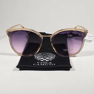 Vince Camuto VC1184 ND Cat Eye Sunglasses Nude Crystal Frame Purple Gradient Lens