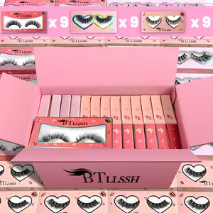 NO.8 BTLLSSH 14-18MM Faux Mink Lashes  3 Styles 100% Handmade JH27 3D5D Luxurious Lightweight False Eyelashes 27 Pairs Pack for Makeup Cosmetic Youth Daily