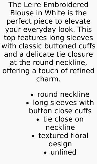 Leire Embroidered Blouse - White